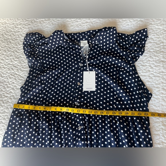 ANDREE BY UNIT Navy Polka Dot Midi Dress 3x - Picture 10 of 10